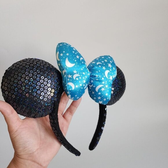 Disney Parks Walt Disney World Minnie Mouse Sorceror Moon Star Sequin Bow Ears - Picture 3 of 6